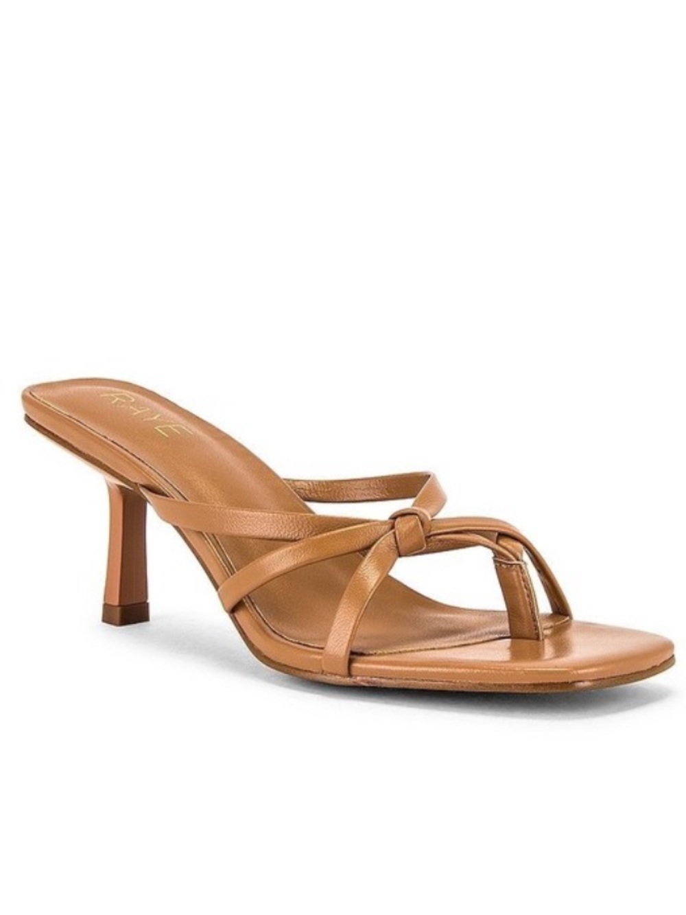 RAYE Dax Heel in Tan kitten slip on sandal just like new - Picture 2 of 10